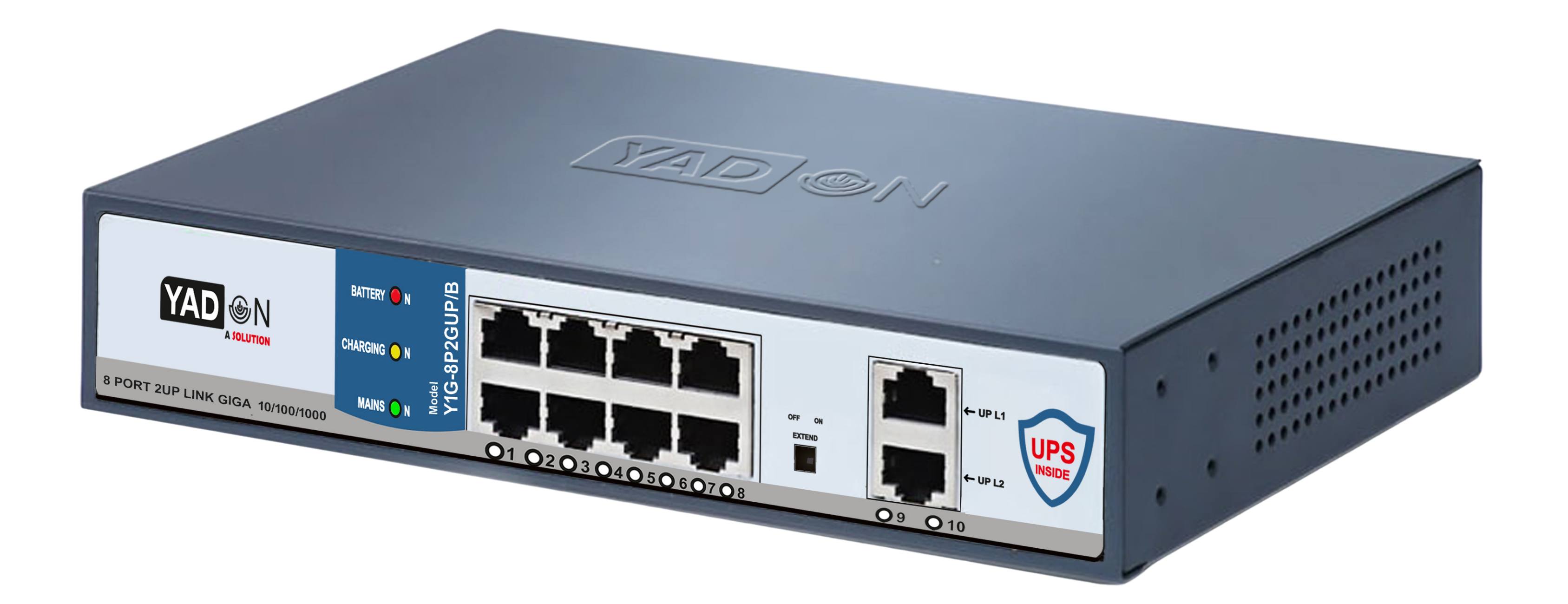 YADON PoE switch with integrated power backup